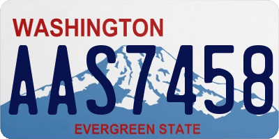WA license plate AAS7458