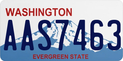 WA license plate AAS7463