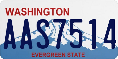 WA license plate AAS7514