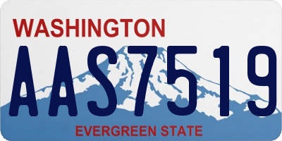 WA license plate AAS7519