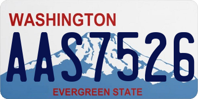 WA license plate AAS7526