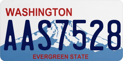 WA license plate AAS7528