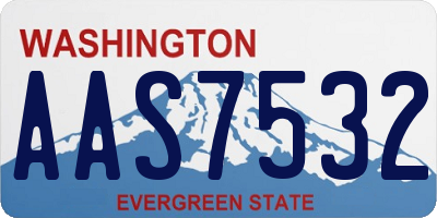 WA license plate AAS7532