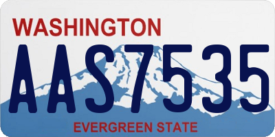 WA license plate AAS7535