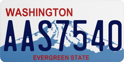 WA license plate AAS7540