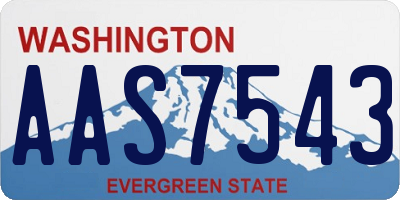 WA license plate AAS7543