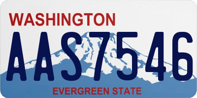 WA license plate AAS7546