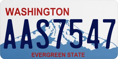 WA license plate AAS7547