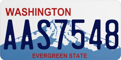 WA license plate AAS7548