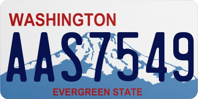 WA license plate AAS7549