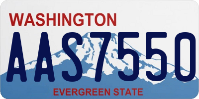 WA license plate AAS7550