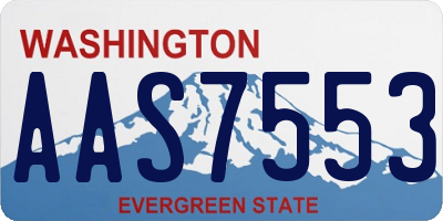 WA license plate AAS7553