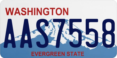 WA license plate AAS7558