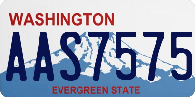 WA license plate AAS7575