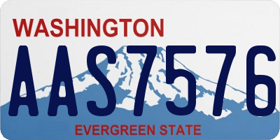 WA license plate AAS7576