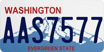 WA license plate AAS7577