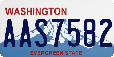 WA license plate AAS7582