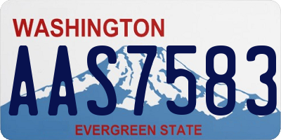 WA license plate AAS7583