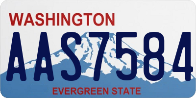 WA license plate AAS7584