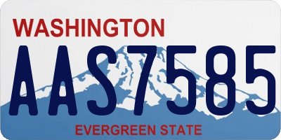 WA license plate AAS7585