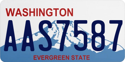 WA license plate AAS7587