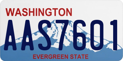 WA license plate AAS7601