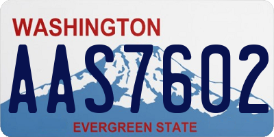 WA license plate AAS7602