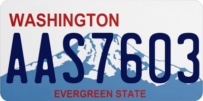 WA license plate AAS7603