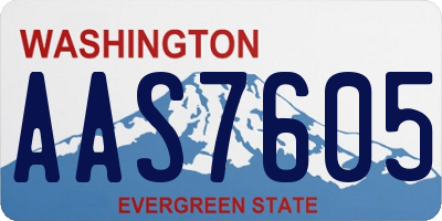 WA license plate AAS7605