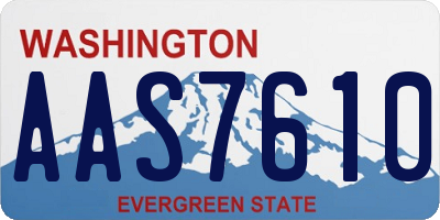 WA license plate AAS7610