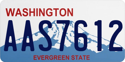 WA license plate AAS7612