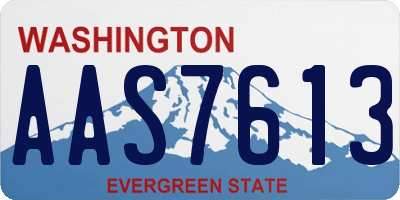 WA license plate AAS7613