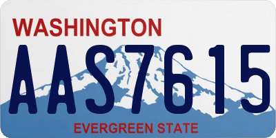 WA license plate AAS7615