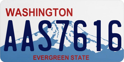 WA license plate AAS7616
