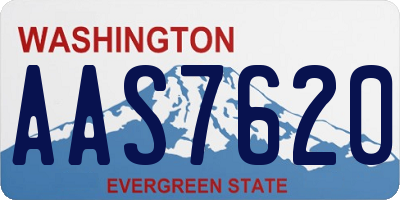 WA license plate AAS7620