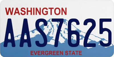 WA license plate AAS7625