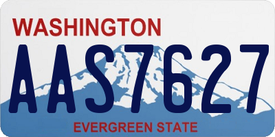 WA license plate AAS7627