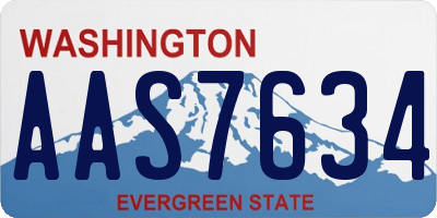 WA license plate AAS7634