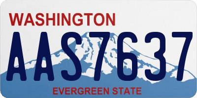 WA license plate AAS7637