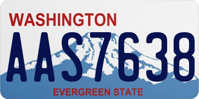 WA license plate AAS7638