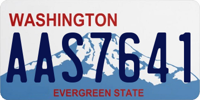 WA license plate AAS7641