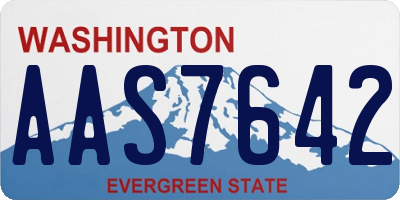 WA license plate AAS7642