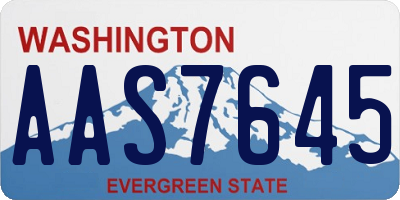 WA license plate AAS7645