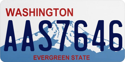 WA license plate AAS7646