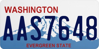 WA license plate AAS7648