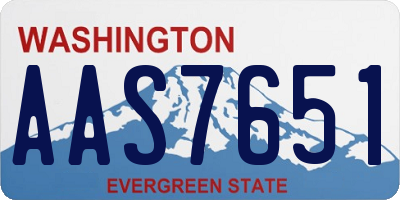 WA license plate AAS7651
