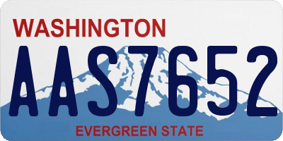 WA license plate AAS7652