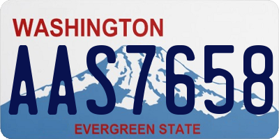 WA license plate AAS7658