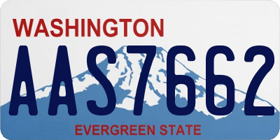 WA license plate AAS7662