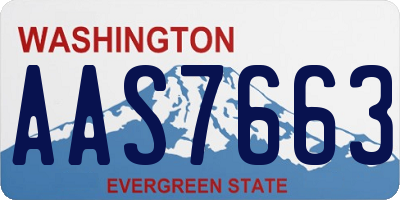 WA license plate AAS7663